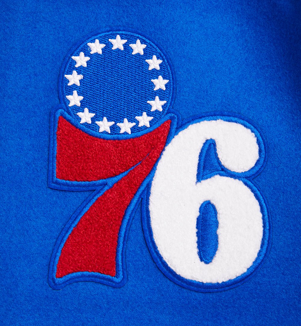 NBA PHILADELPHIA 76ERS RETRO CLASSIC RIB WOOL VARSITY JACKET - Rare Leather