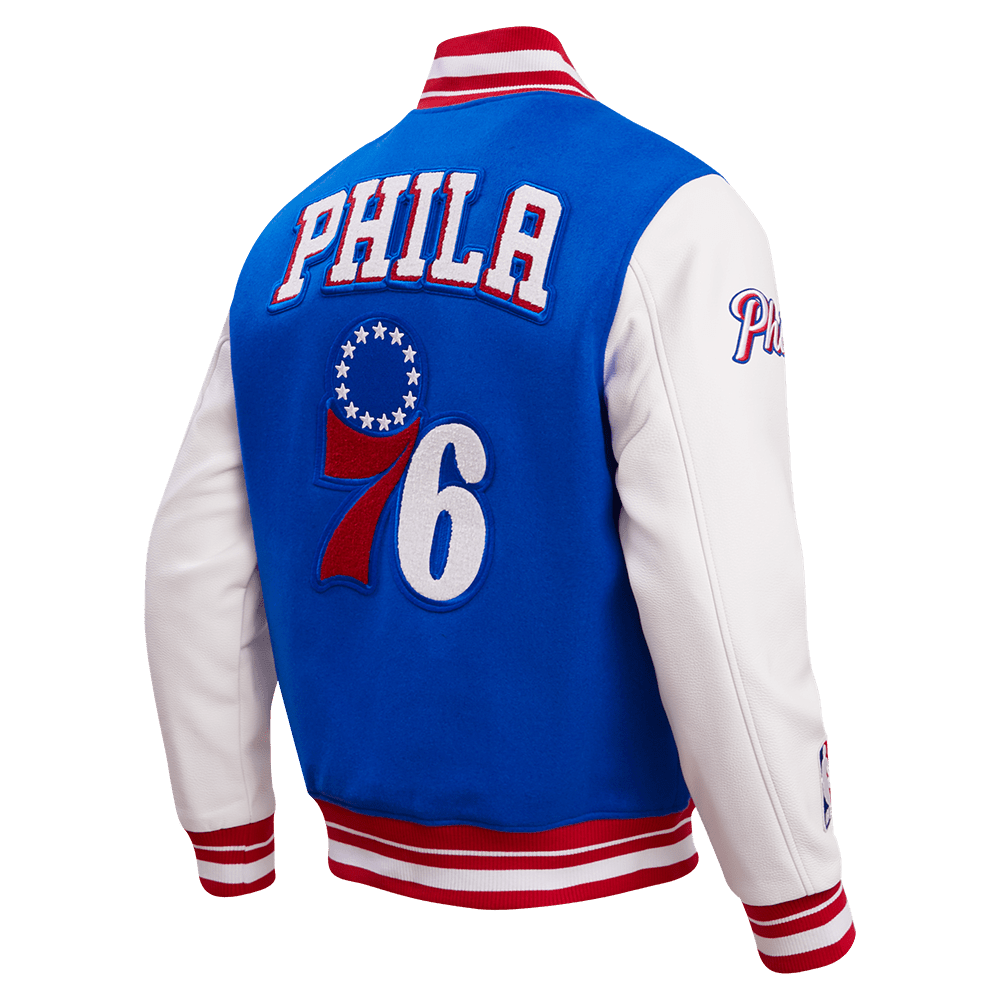 NBA PHILADELPHIA 76ERS RETRO CLASSIC RIB WOOL VARSITY JACKET - Rare Leather