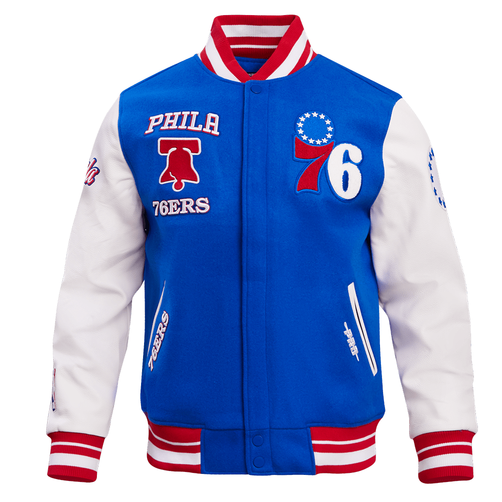 NBA PHILADELPHIA 76ERS RETRO CLASSIC RIB WOOL VARSITY JACKET - Rare Leather