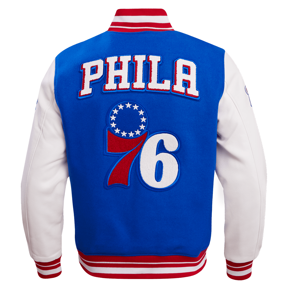 NBA PHILADELPHIA 76ERS RETRO CLASSIC RIB WOOL VARSITY JACKET - Rare Leather