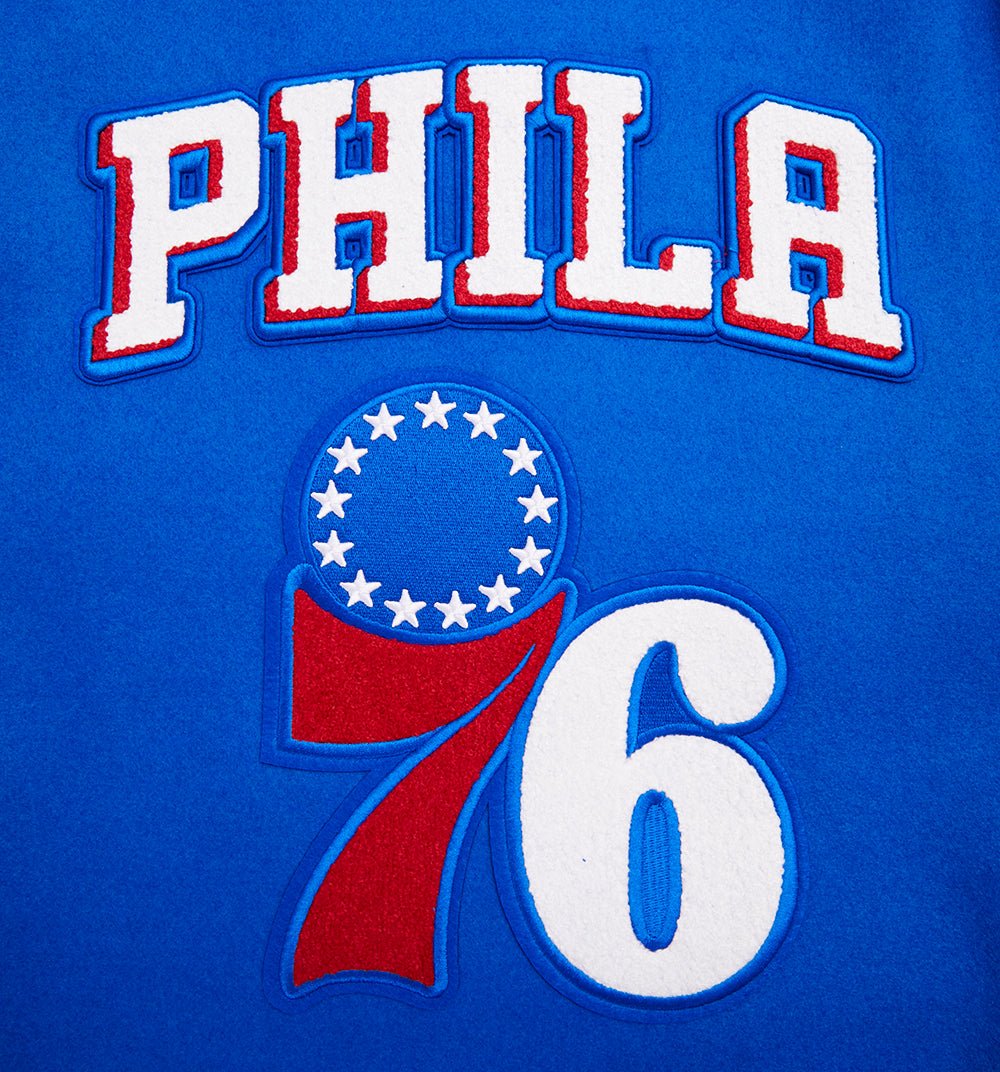 NBA PHILADELPHIA 76ERS RETRO CLASSIC RIB WOOL VARSITY JACKET - Rare Leather