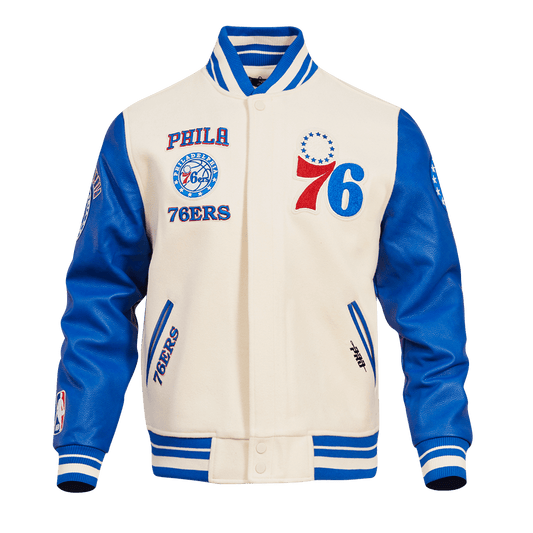 NBA PHILADELPHIA 76ERS RETRO CLASSIC WOOL VARSITY JACKET - Vox Leather