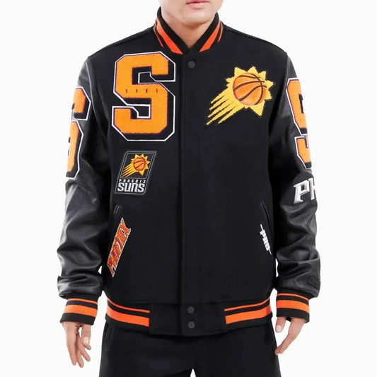 NBA Phoenix Suns Mashup Logo Varsity Jacket - Vox Leather