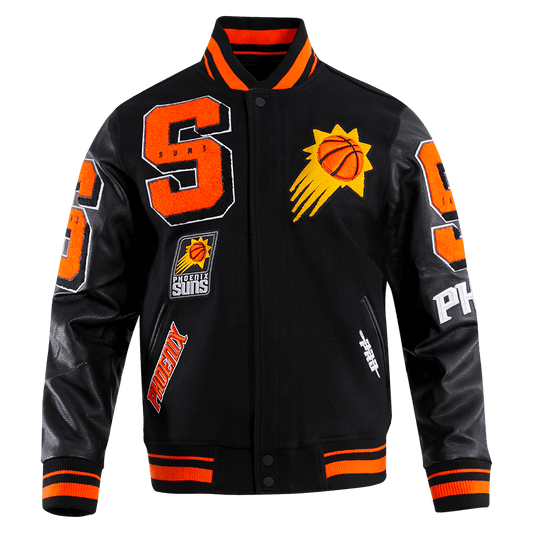 NBA PHOENIX SUNS MASHUP RIB WOOL VARSITY JACKET - Vox Leather