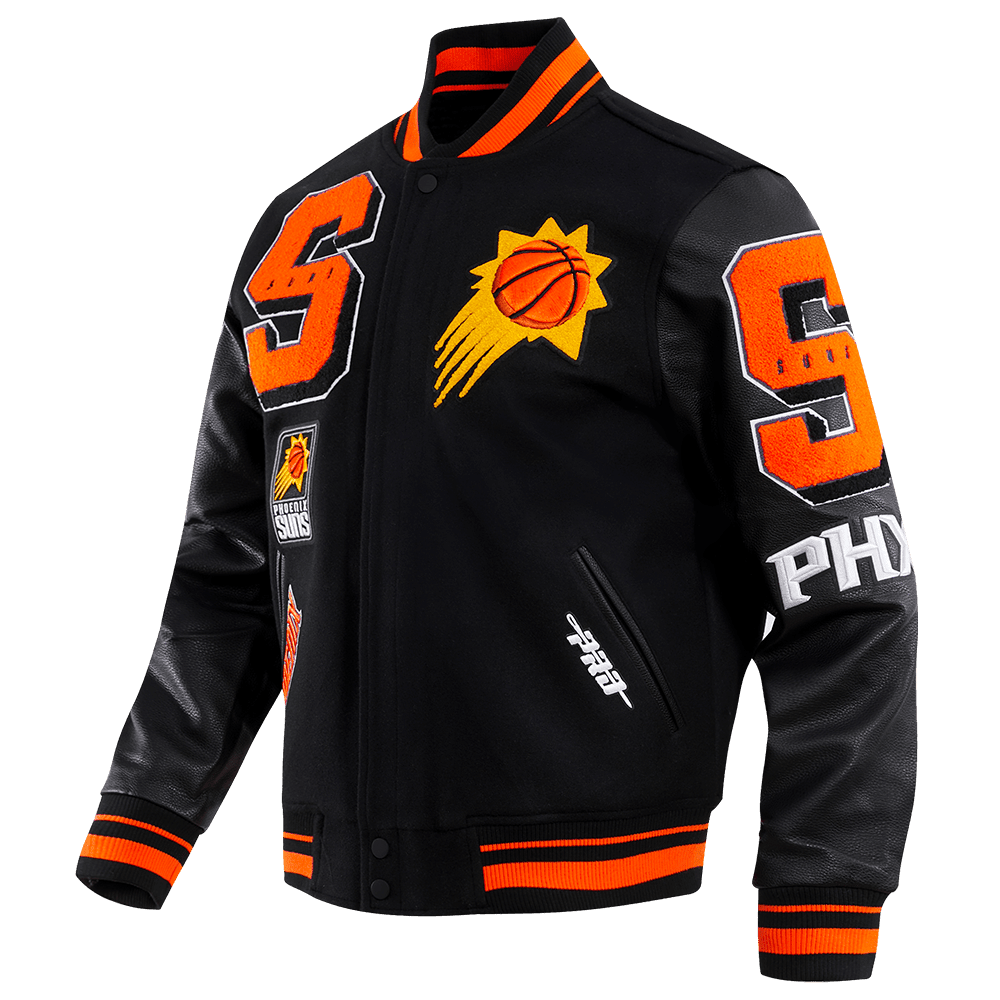 NBA PHOENIX SUNS MASHUP RIB WOOL VARSITY JACKET - Vox Leather