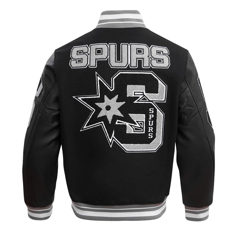 NBA SAN ANTONIO SPURS MASHUP RIB WOOL VARSITY JACKET - Rare Leather