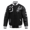 NBA SAN ANTONIO SPURS MASHUP RIB WOOL VARSITY JACKET - Rare Leather