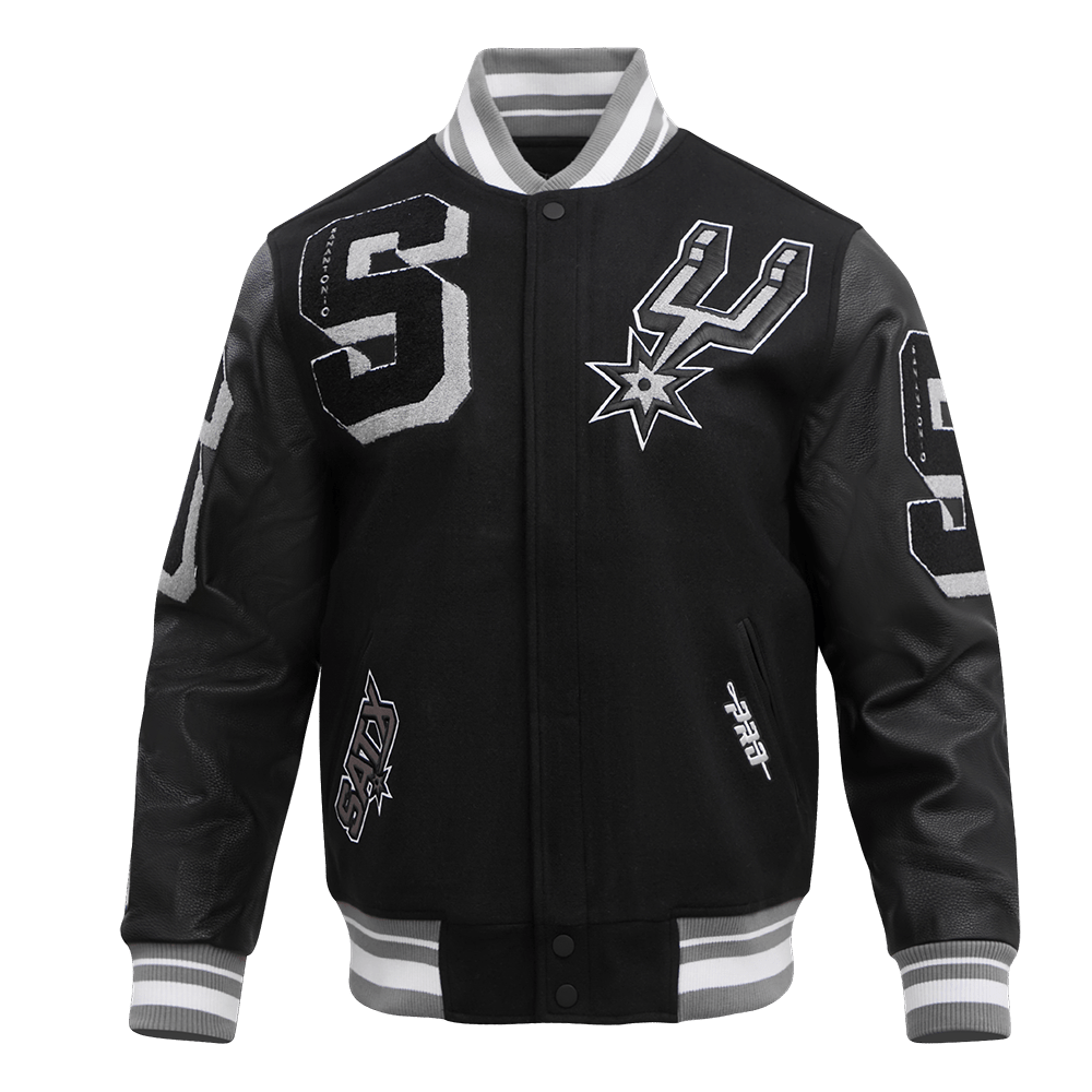 NBA SAN ANTONIO SPURS MASHUP RIB WOOL VARSITY JACKET - Rare Leather