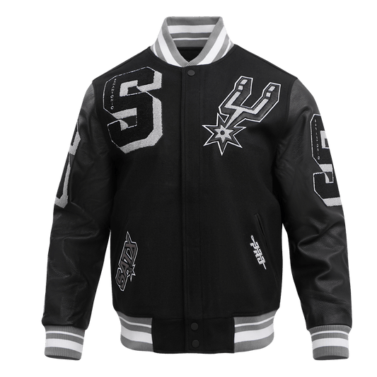 NBA SAN ANTONIO SPURS MASHUP RIB WOOL VARSITY JACKET - Rare Leather