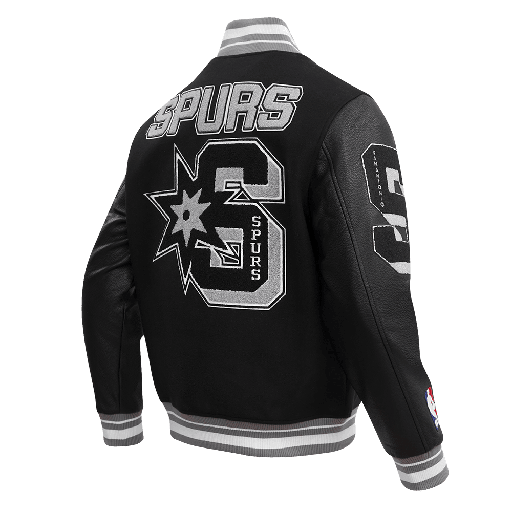 NBA SAN ANTONIO SPURS MASHUP RIB WOOL VARSITY JACKET - Vox Leather