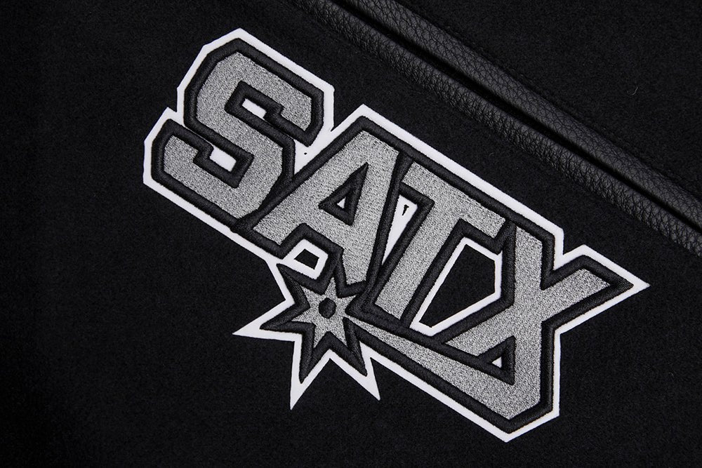 NBA SAN ANTONIO SPURS MASHUP RIB WOOL VARSITY JACKET - Vox Leather