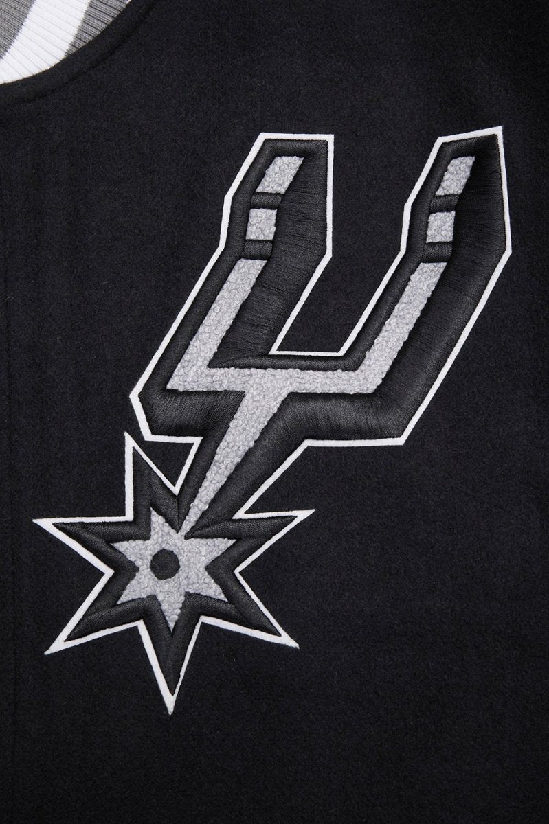 NBA SAN ANTONIO SPURS MASHUP RIB WOOL VARSITY JACKET - Vox Leather