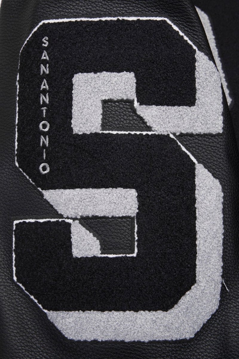 NBA SAN ANTONIO SPURS MASHUP RIB WOOL VARSITY JACKET - Vox Leather