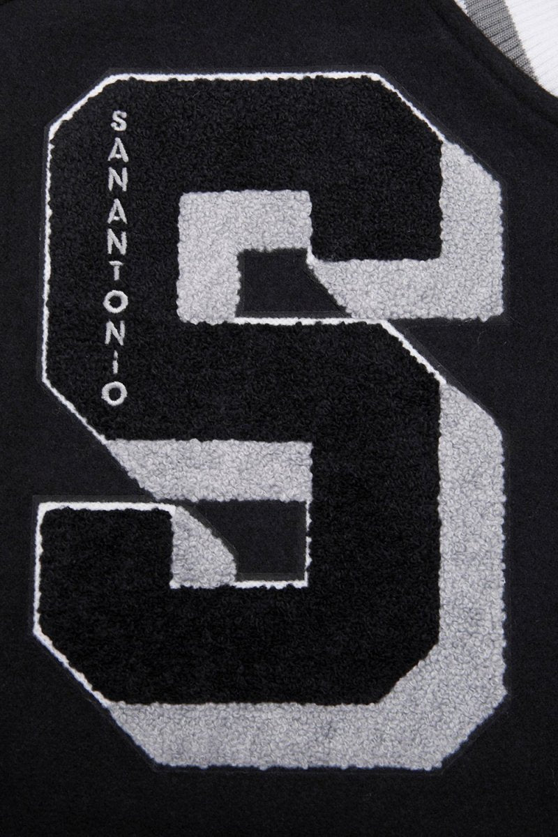 NBA SAN ANTONIO SPURS MASHUP RIB WOOL VARSITY JACKET - Vox Leather