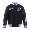 NBA SAN ANTONIO SPURS SCRIPT TAIL RIB WOOL VARSITY - Rare Leather