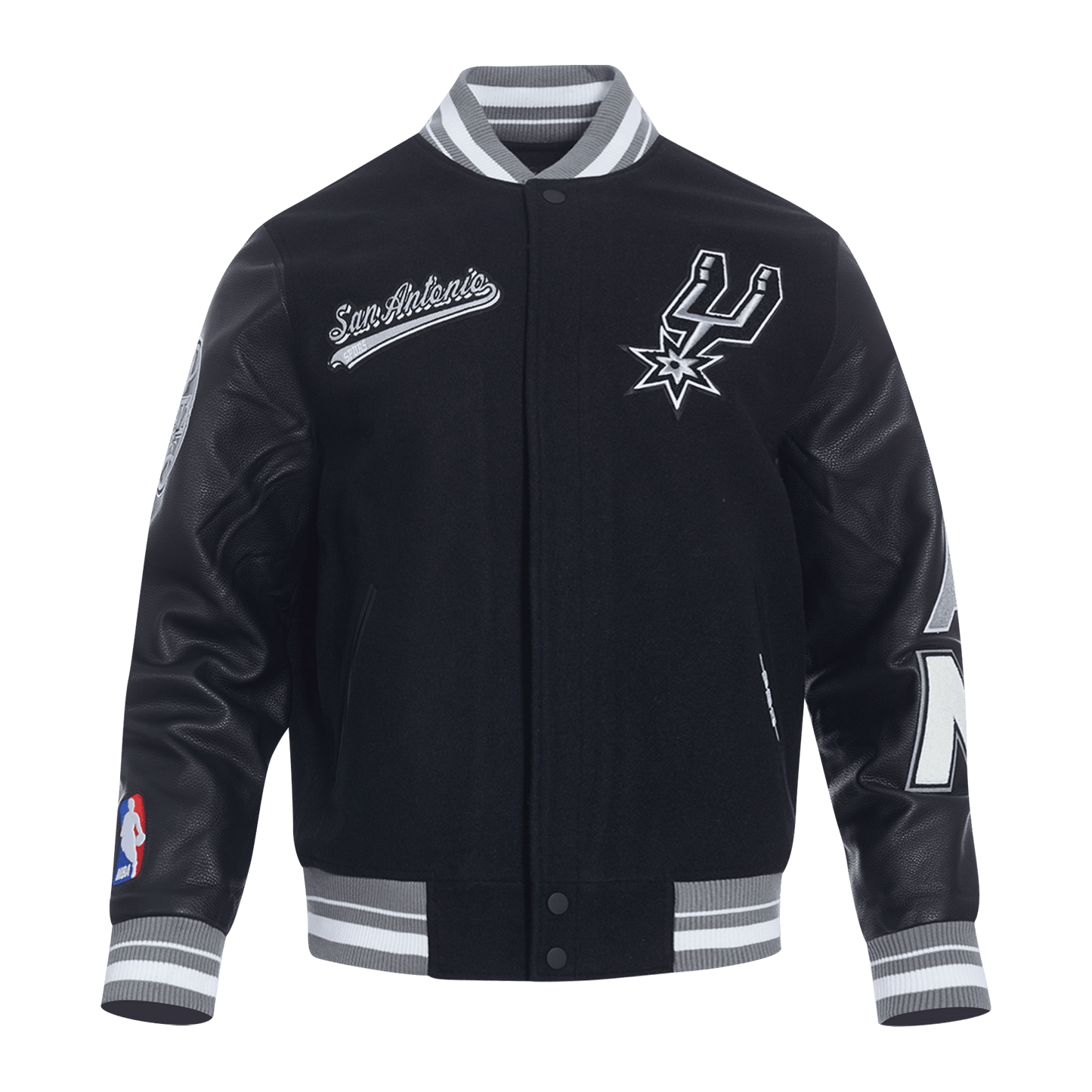 NBA SAN ANTONIO SPURS SCRIPT TAIL RIB WOOL VARSITY - Rare Leather