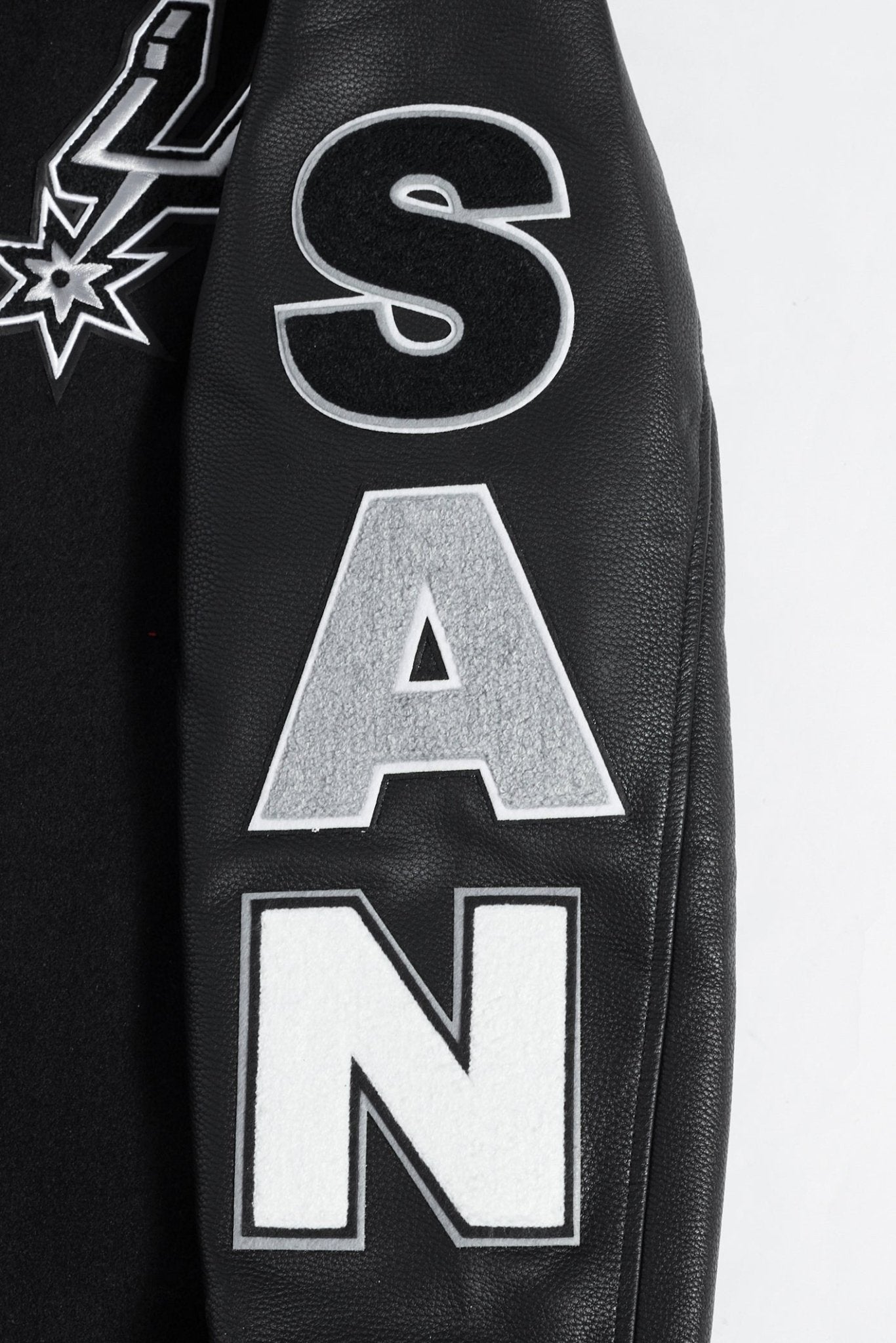 NBA SAN ANTONIO SPURS SCRIPT TAIL RIB WOOL VARSITY - Rare Leather
