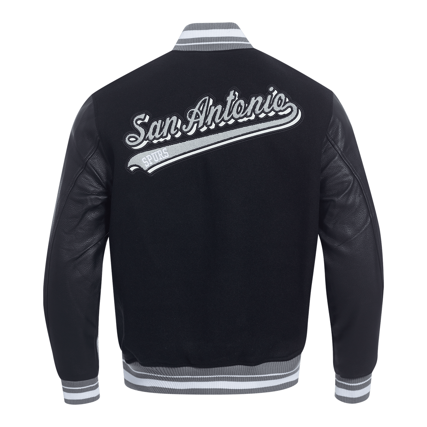 NBA SAN ANTONIO SPURS SCRIPT TAIL RIB WOOL VARSITY - Rare Leather