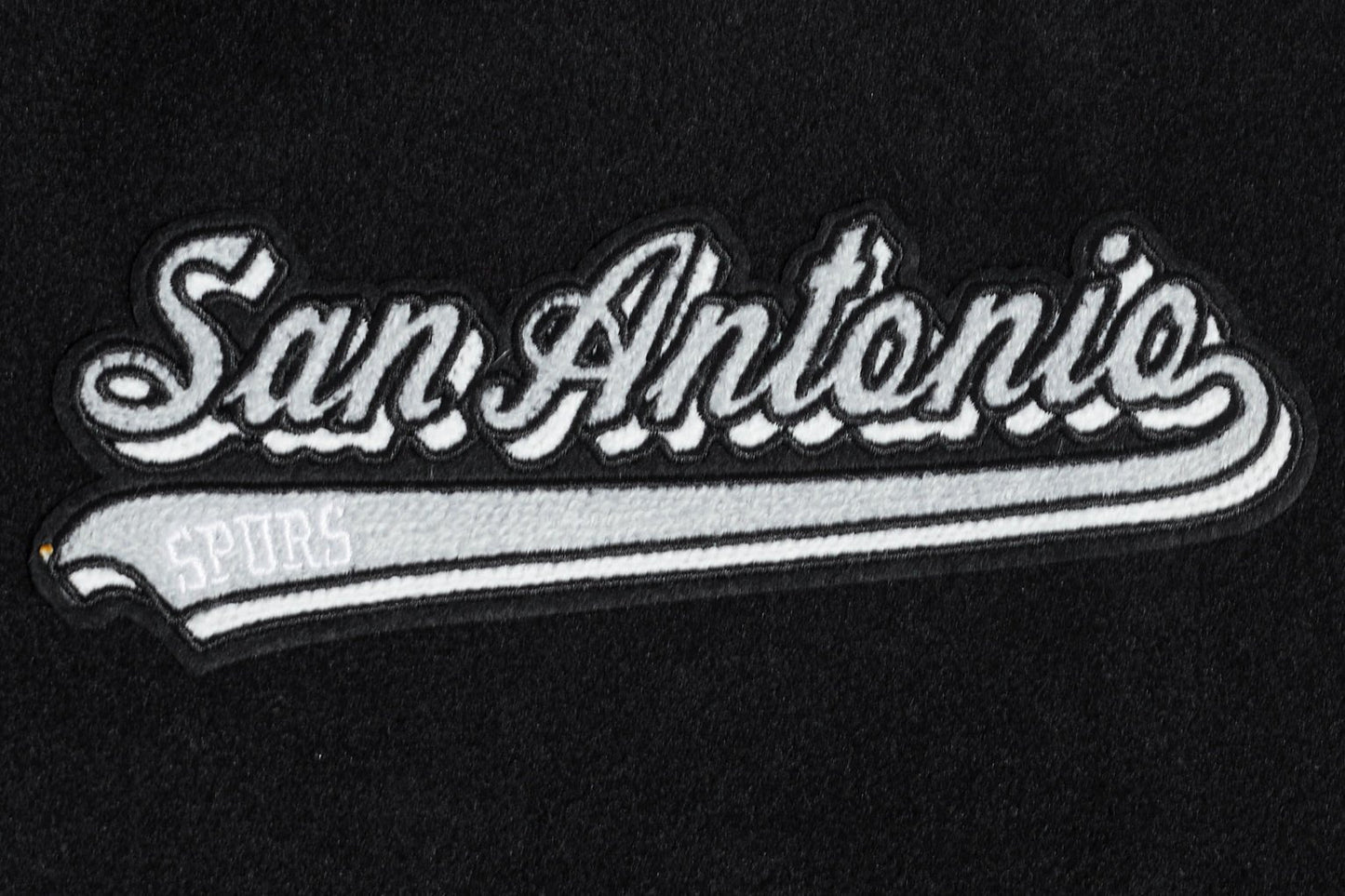 NBA SAN ANTONIO SPURS SCRIPT TAIL RIB WOOL VARSITY - Rare Leather