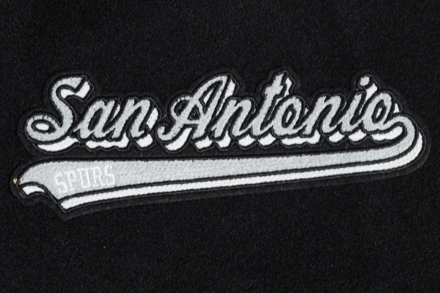 NBA SAN ANTONIO SPURS SCRIPT TAIL RIB WOOL VARSITY - Rare Leather