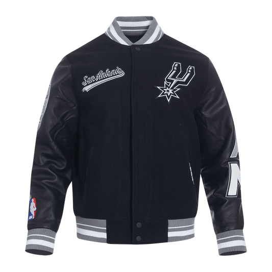 NBA SAN ANTONIO SPURS SCRIPT TAIL RIB WOOL VARSITY - Vox Leather