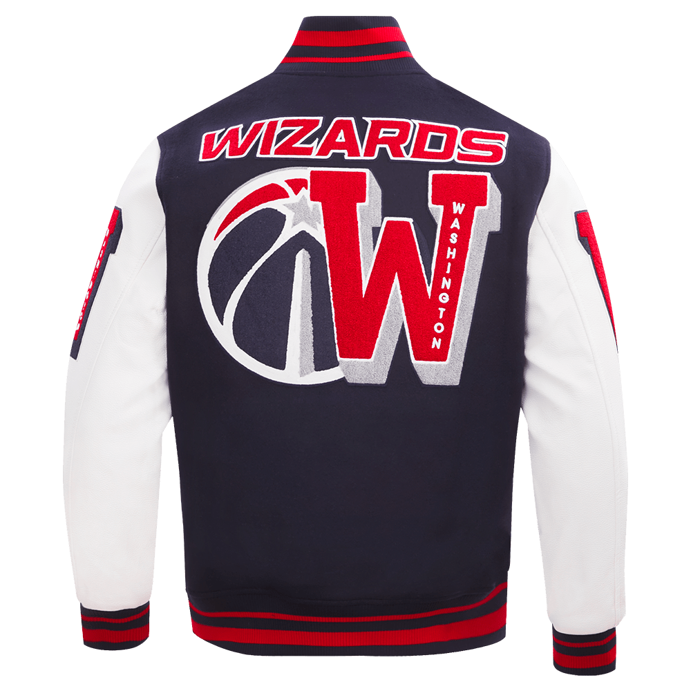 NBA WASHINGTON WIZARDS MASHUP RIB WOOL VARSITY JACKET - Rare Leather