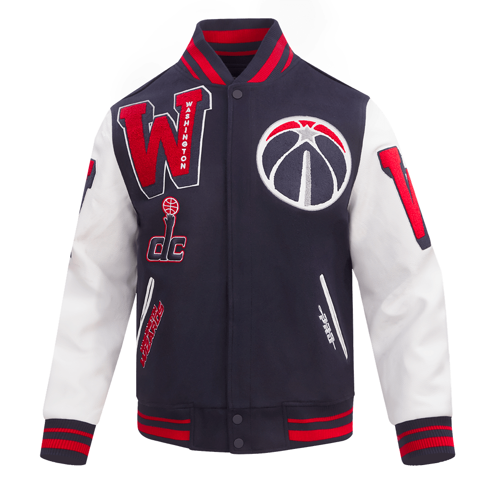 NBA WASHINGTON WIZARDS MASHUP RIB WOOL VARSITY JACKET - Rare Leather