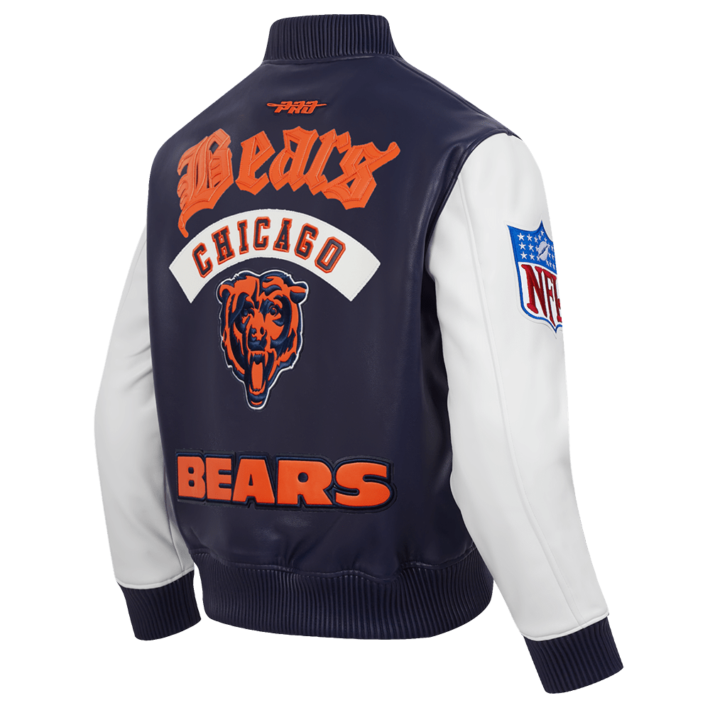 NFL Chicago Bears Best Of Men’s Leather Varsity Jacket - Rare Leather Order Now !!