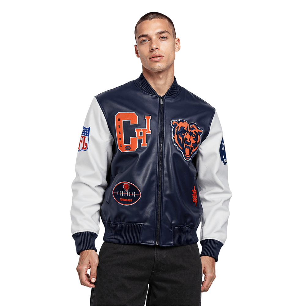 NFL Chicago Bears Best Of Men’s Leather Varsity Jacket - Vox Leather
