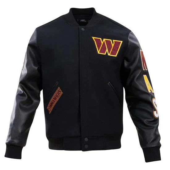 NFL Washington Commanders Classic Wool Men's Varsity Jacket - Rare Leather