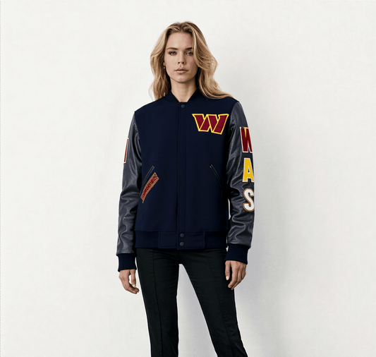 NFL Washington Commanders Classic Wool Men's Varsity Jacket - Rare Leather