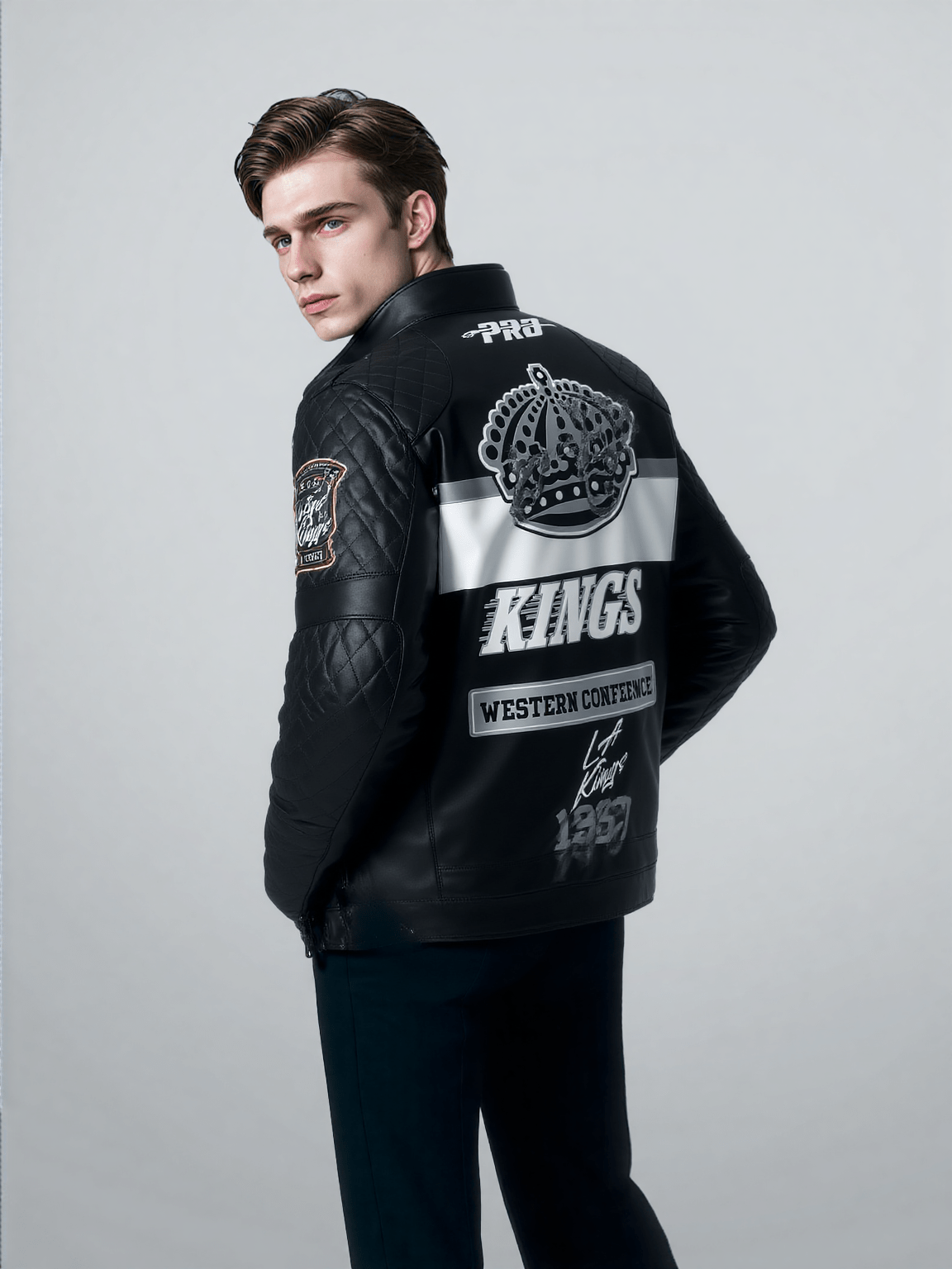 NHL LOS ANGELES KINGS MEN'S MOTO JACKET - Rare Leather Order Now !!