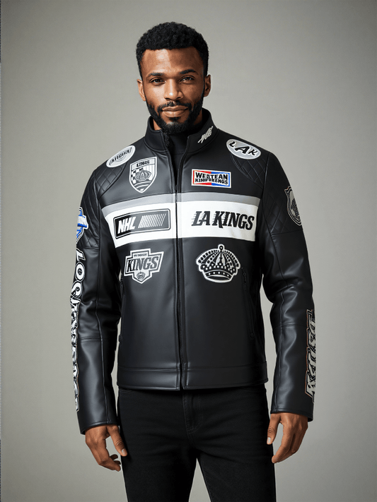 NHL LOS ANGELES KINGS MEN'S MOTO JACKET - Rare Leather Order Now !!
