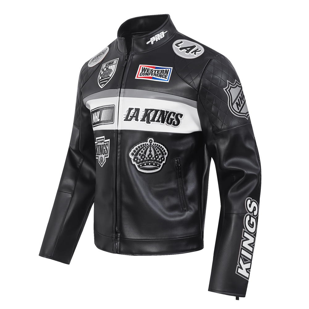 NHL LOS ANGELES KINGS MEN'S MOTO JACKET - Rare Leather Order Now !!