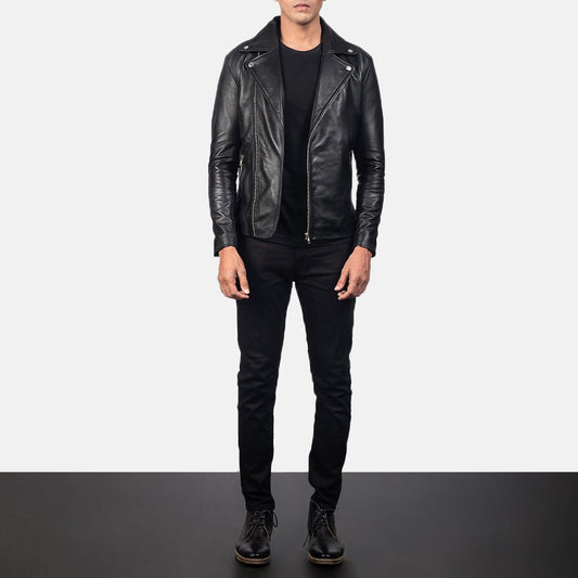 Noah Black Leather Biker Jacket - Vox Leather