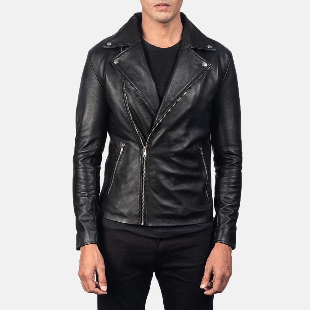 Noah Black Leather Biker Jacket - Vox Leather