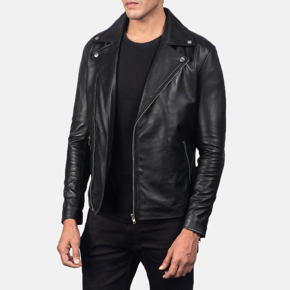 Noah Black Leather Biker Jacket - Vox Leather