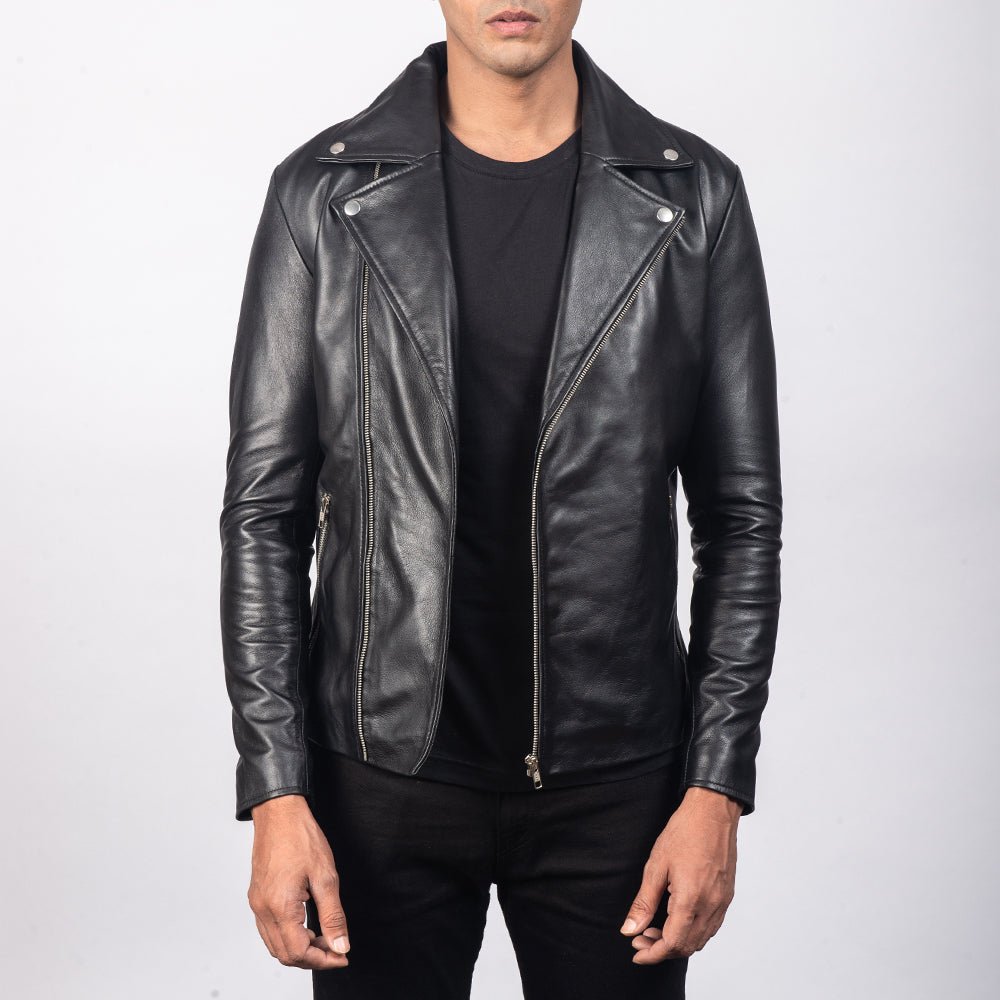 Noah Black Leather Biker Jacket - Vox Leather