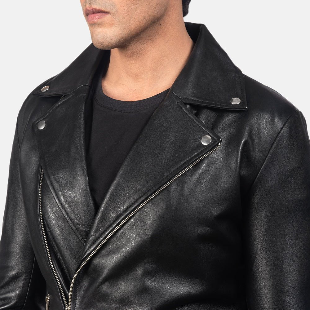 Noah Black Leather Biker Jacket - Vox Leather