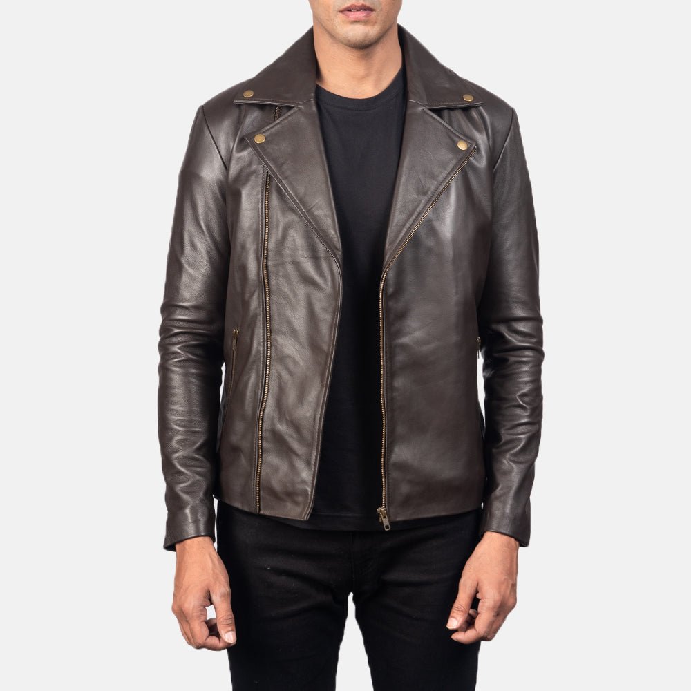 Noah Brown Leather Biker Jacket - Vox Leather
