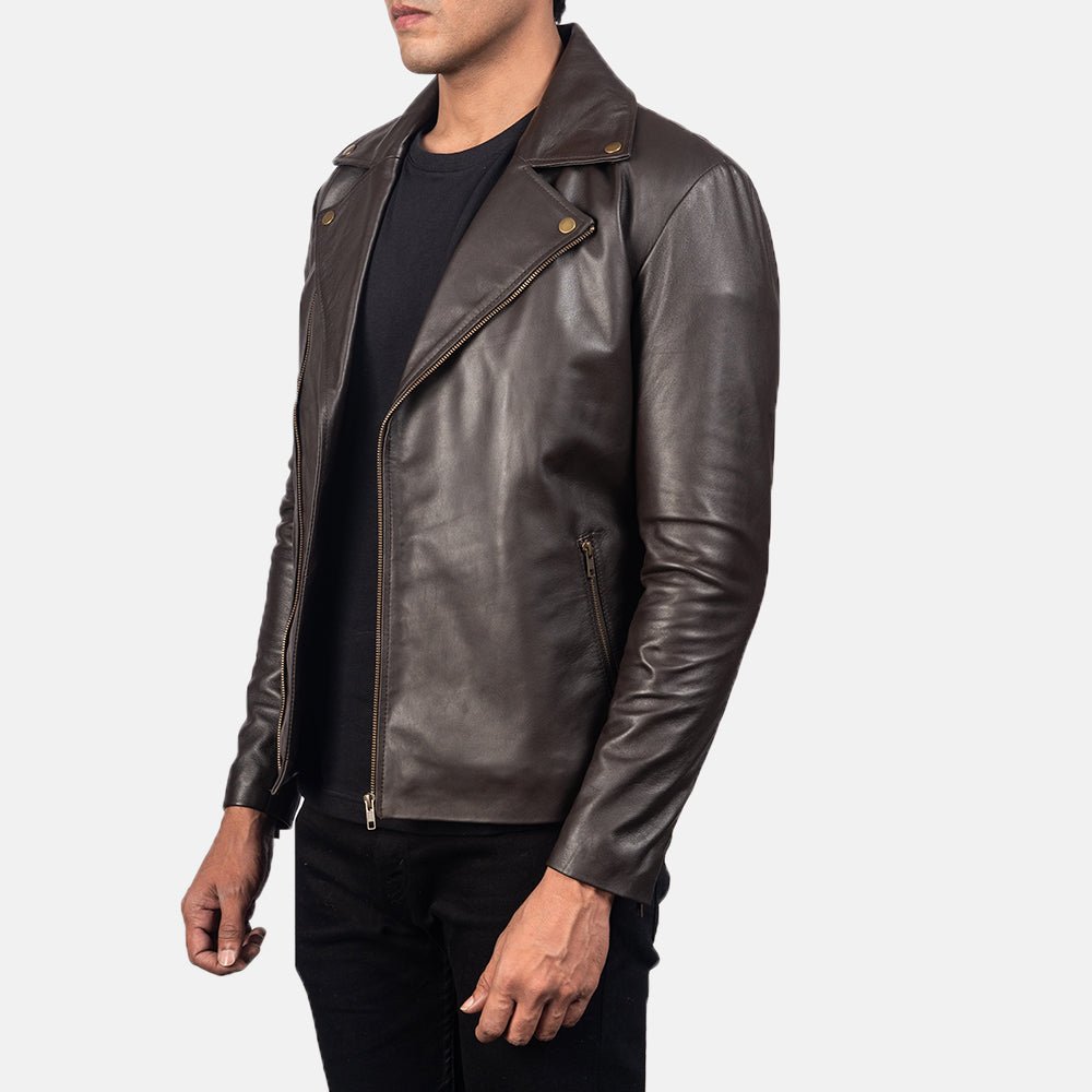 Noah Brown Leather Biker Jacket - Vox Leather