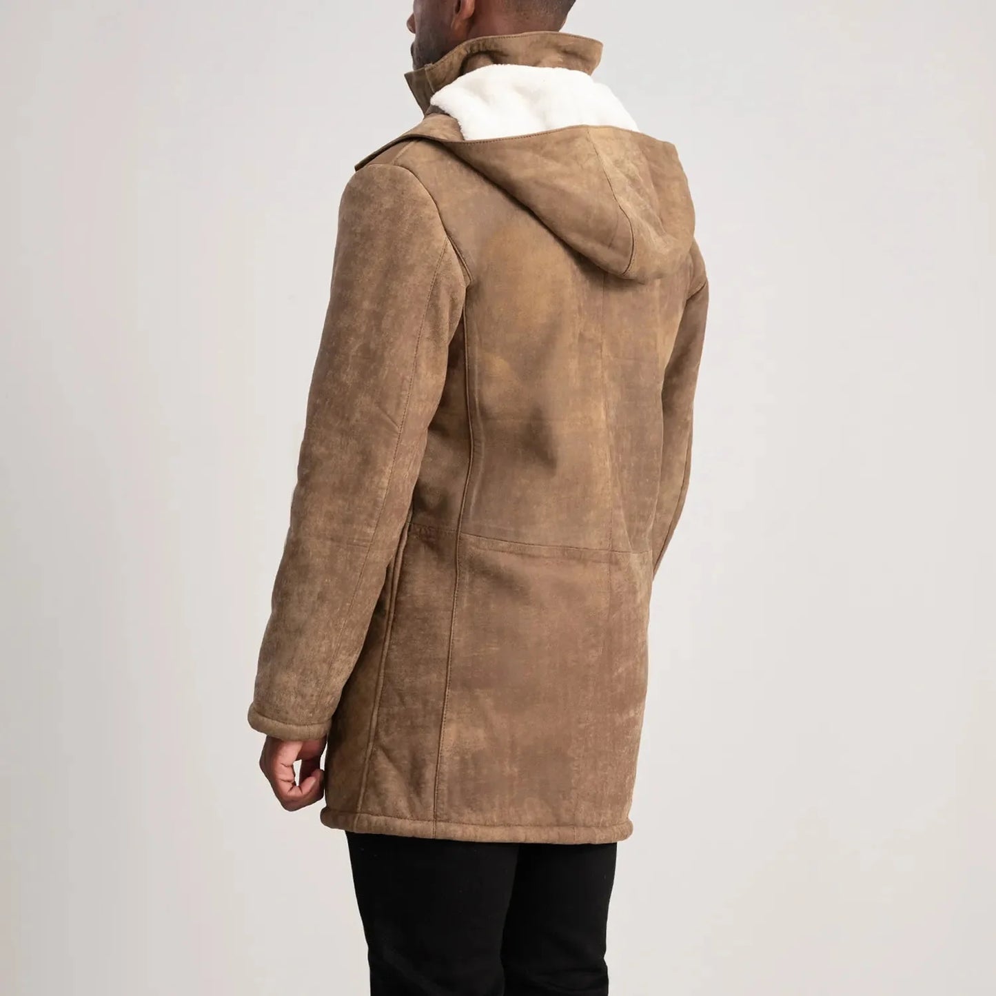 Nolan Distressed Brown Leather Duffle Coat - Rare Leather