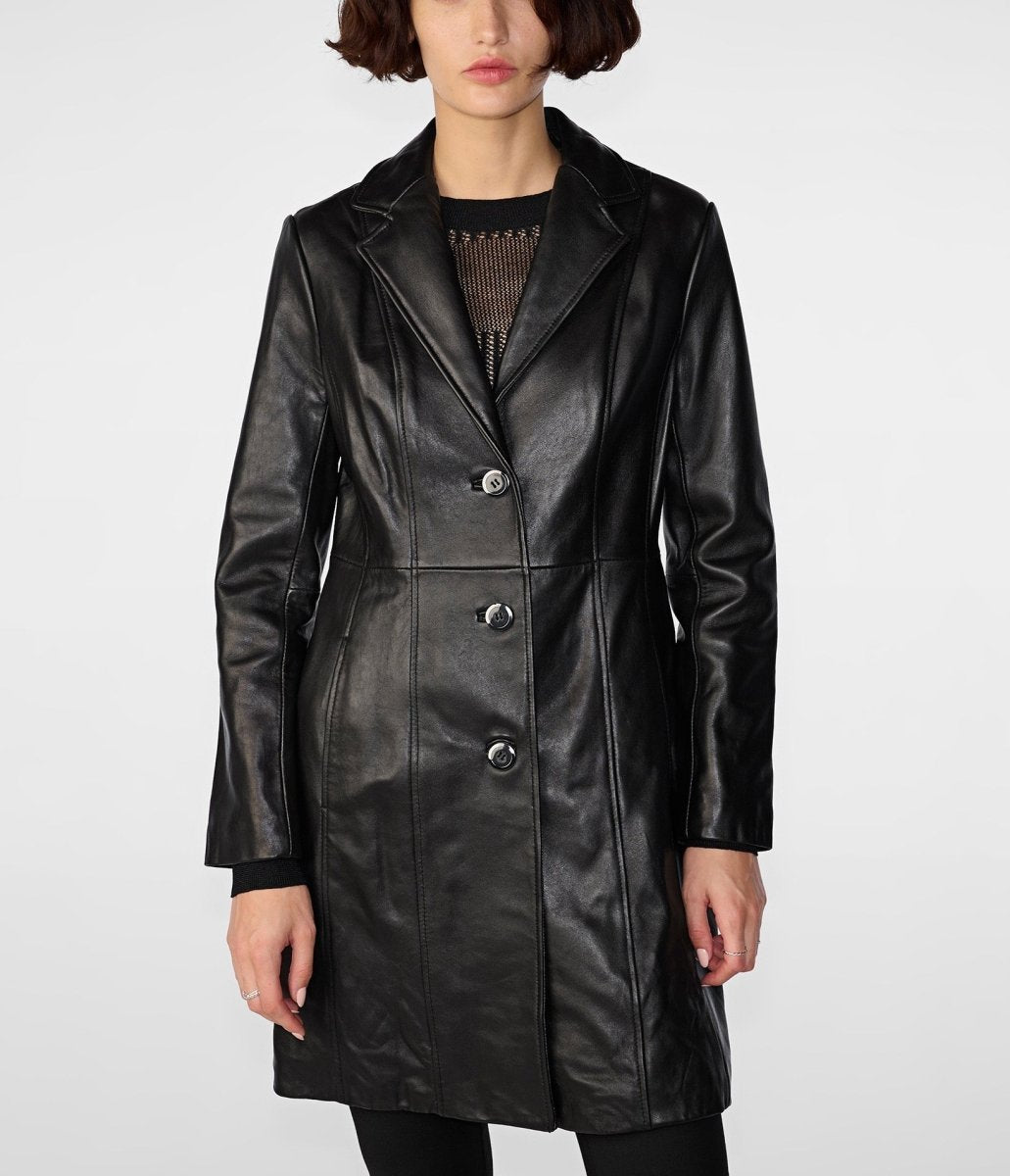 Nora Button Down Lamb Trench - Vox Leather