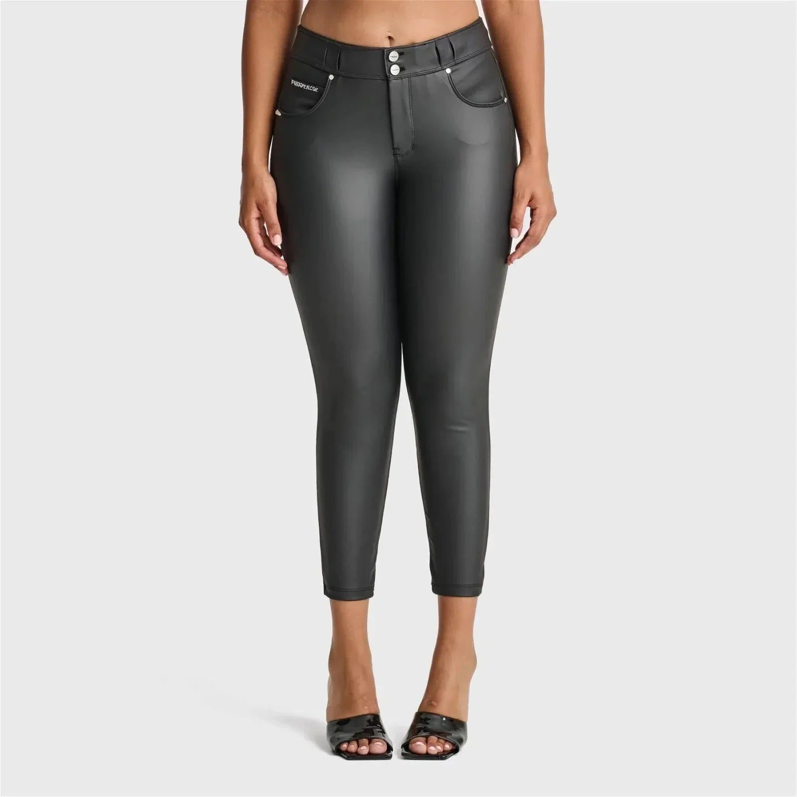 N.O.W® Faux Leather - High Waisted - Petite Length - Black - Rare Leather