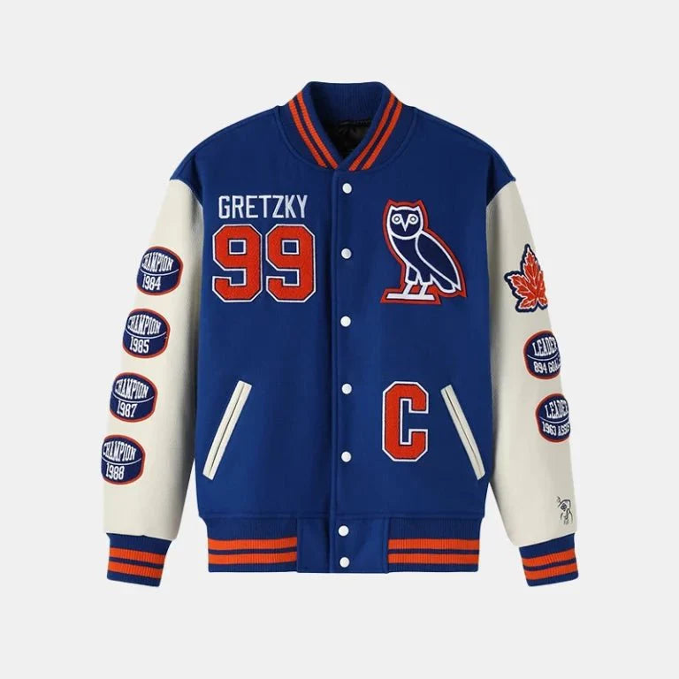 OVO Gretzky Varsity Jacket - Rare Leather