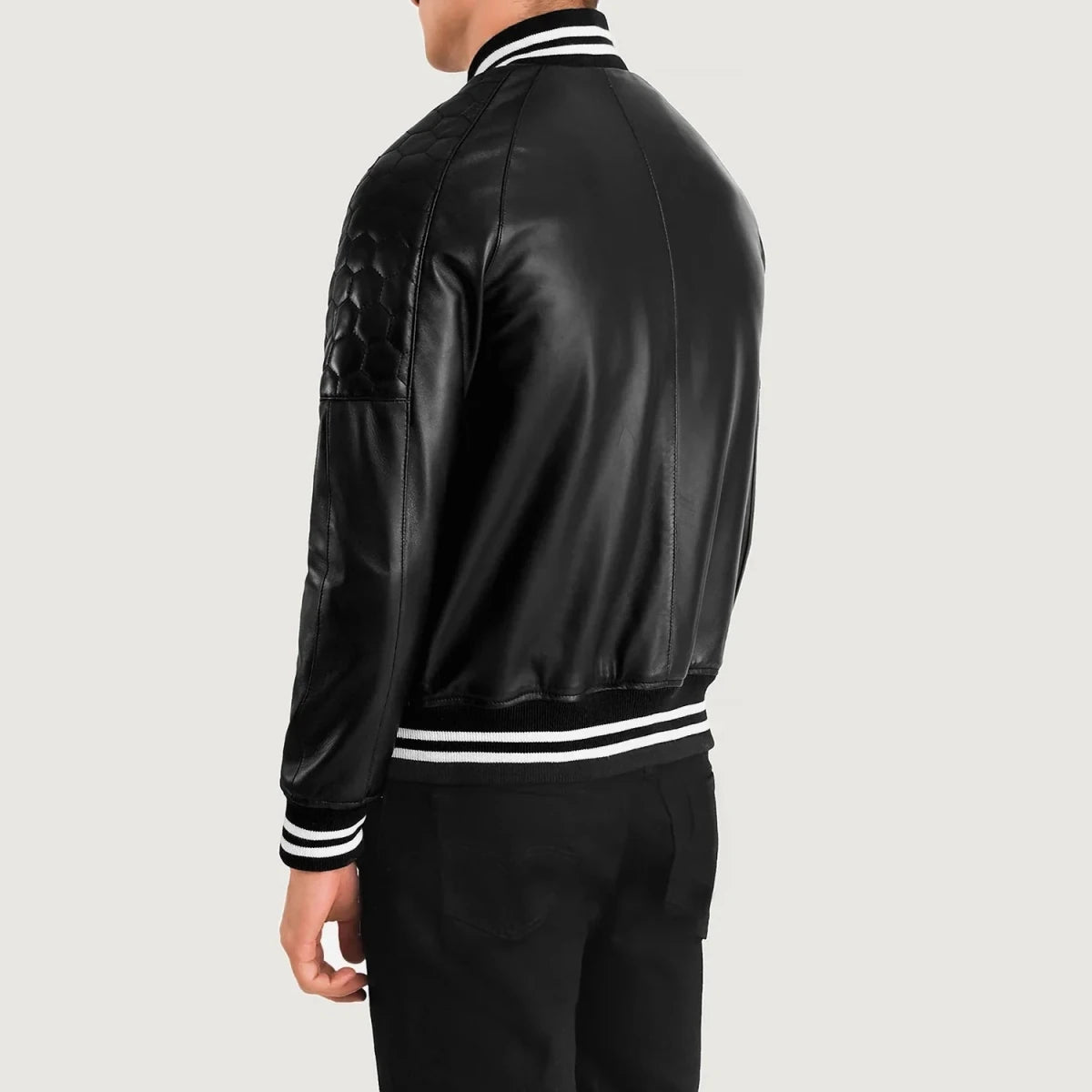 Pascal Black Leather Varsity Jacket - Vox Leather