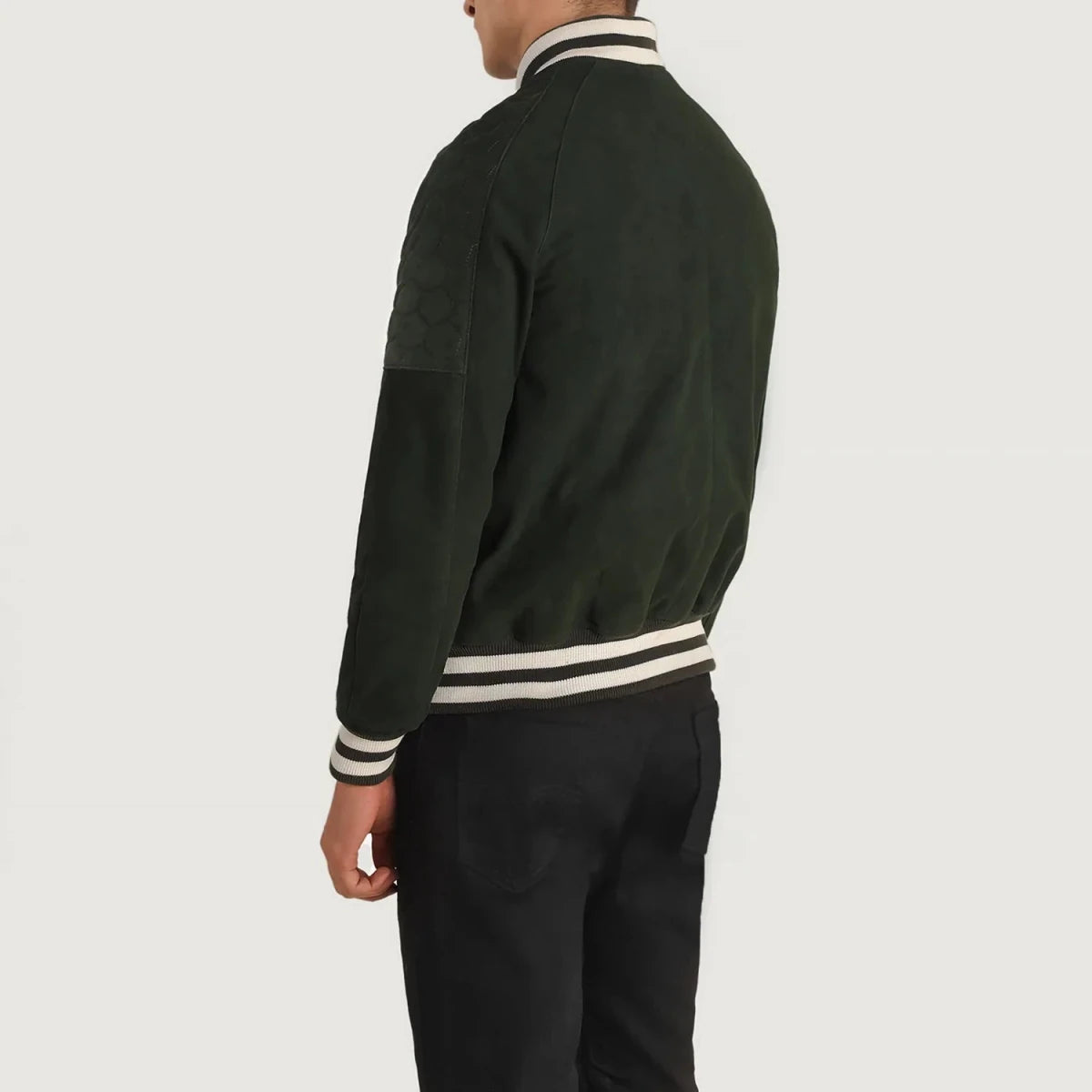Pascal Green Suede Varsity Jacket - Vox Leather