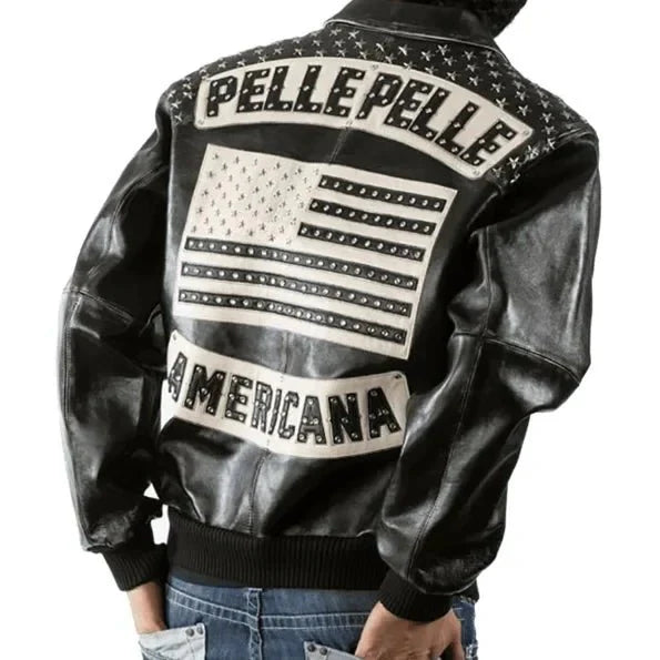 Pelle Pelle All American Heritage Series Black Men’s Jacket | PURE LEATHER JACKET - Rare Leather Order Now !!