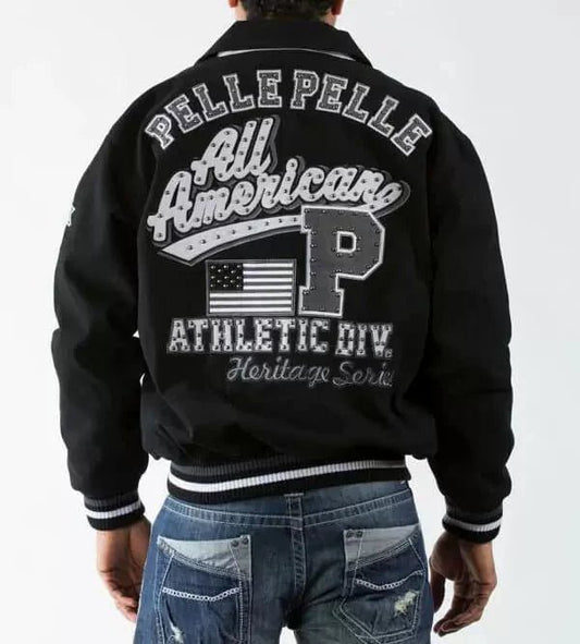 Pelle Pelle Black All American Studded Jacket - Vox Leather