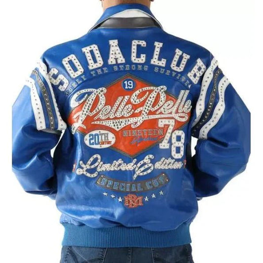 Pelle Pelle Blue Soda Club Studded Jacket - Vox Leather